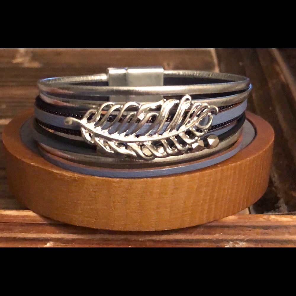 Feather Leather Bracelet